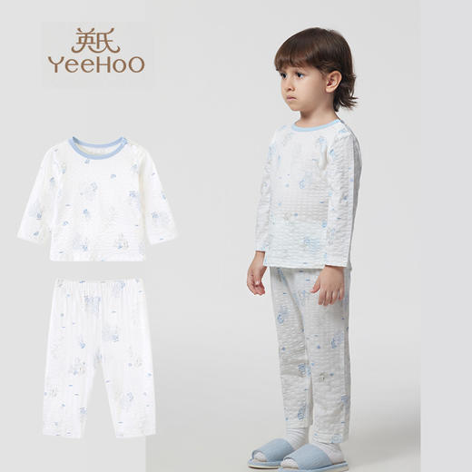 英氏童装睡衣裤宝宝夏季超薄提花透气长袖家居服内衣裤子2023新款YLCAJ1P007A YLTAJ1P007A 商品图0