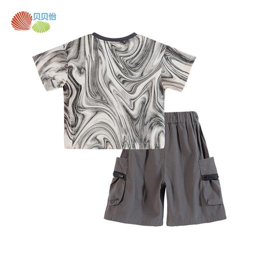 贝贝怡男童短袖套装夏装中童宝宝衣服儿童t恤两件套232T2616 商品图7