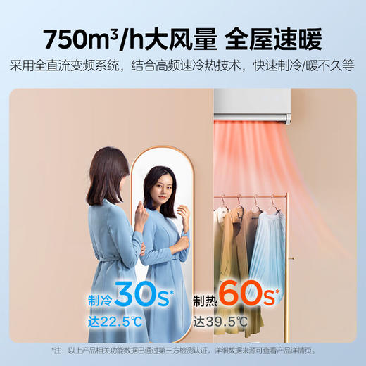 国补到手价 3439元 美的1.5匹京耀 0°精准控风 18分贝底噪  变频冷暖防直吹 新一级变频壁空调 180°全域风道 拉丝面板 智清洁 56℃高温除菌 app控制KFR-35GW/N8MXJ1 商品图4