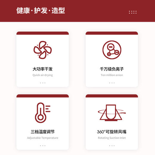 西屋（Westinghouse）   吹风机  家用负离子电吹风  H204 商品图1