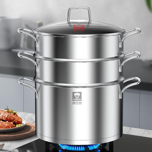 康巴赫欧式二代复底蒸锅304不锈钢 商品图0