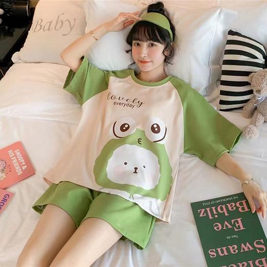 【超可爱女孩必备！】夏季薄款睡衣女短袖套装，尽显公主风范，特大码更适合您的身材，让您在家也能成为时尚女王！ 商品图12
