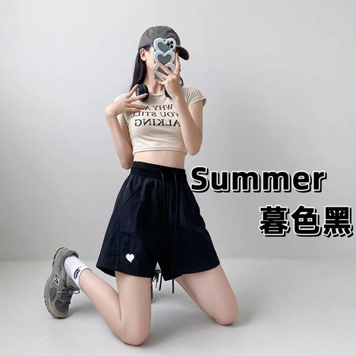 【BAZAAR RED芭莎】港风薄款休闲阔腿2023女夏新款冰激凌A字短裤外穿 商品图3