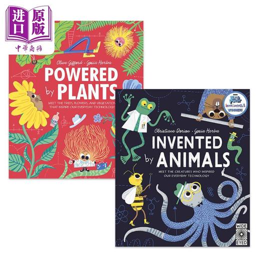 【中商原版】Gosia Herba 动植物科普儿童绘本2册套装 Powered by Plants 植物 Invented by Animals 动物 英文原版 进口图书 商品图0