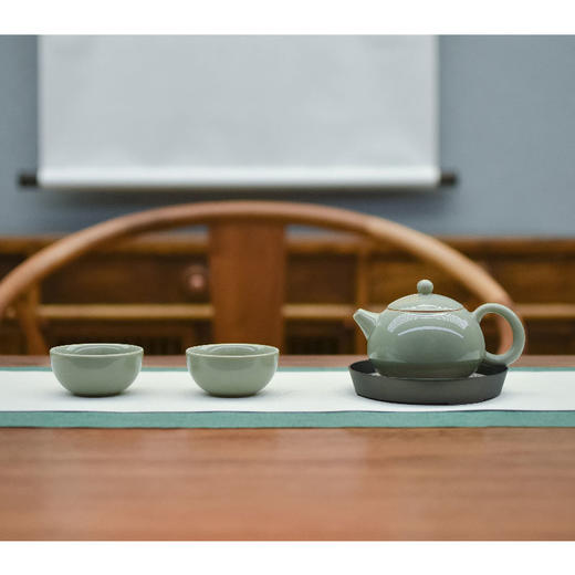 羽诗制造出品 江南暖风套装非遗青瓷茶具陶瓷壶承文创礼盒 商品图1