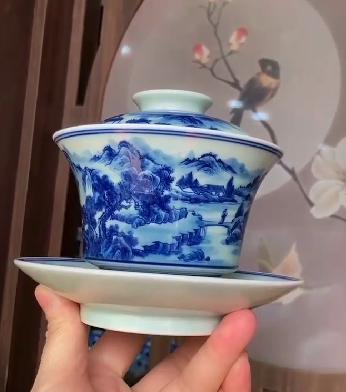 青花山水盖碗系列 商品图1