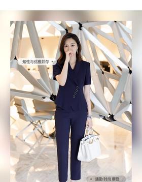  短袖西装外套套装女夏季薄2023款新款西装裤修身职业正装
