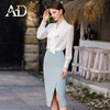 AD播音艺考主持人正装女OL通勤白色衬衫职业装上衣大学生面试服装 商品缩略图1
