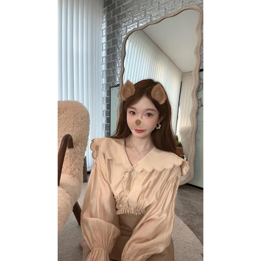 金蘑菇菇 奶油吉吉与海盐巴斯克 / 私服组！天丝刺绣衬衫 商品图1