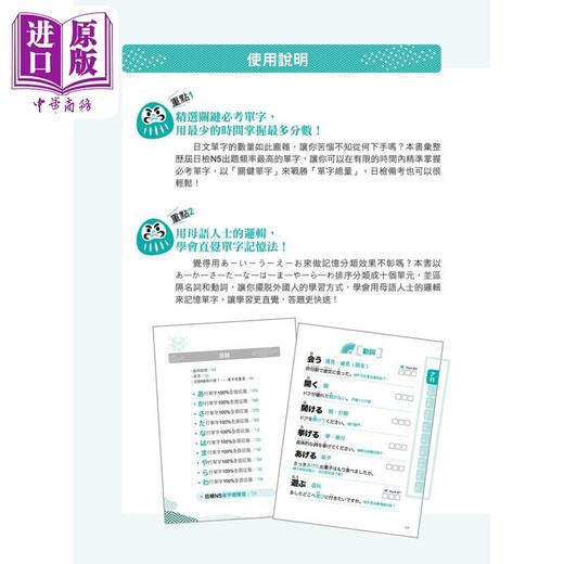 【中商原版】JLPT新日检【N5字汇】考前冲刺大作战 JLPT新日檢【N5字彙】考前衝刺大作戰 台版 原版参考工具书 日语学习考试 商品图1