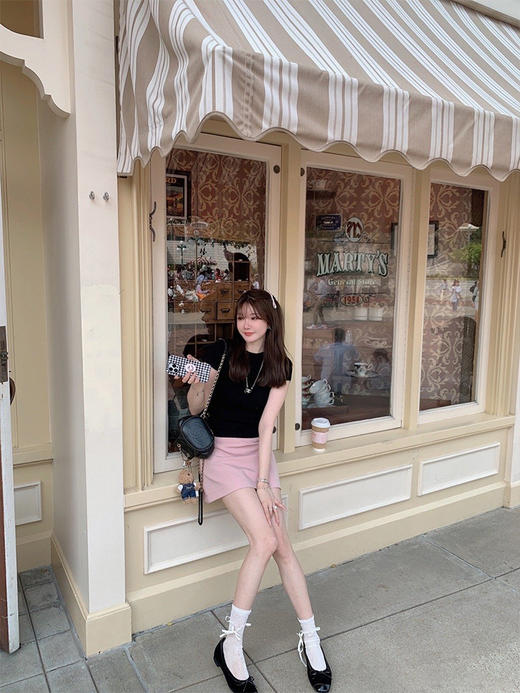 韩漫 / 短裙也可以同时适配少女感 百搭高腰a字半身短裙 商品图1