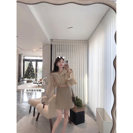 金蘑菇菇 奶油吉吉与海盐巴斯克 / 私服组！天丝刺绣衬衫 商品图3