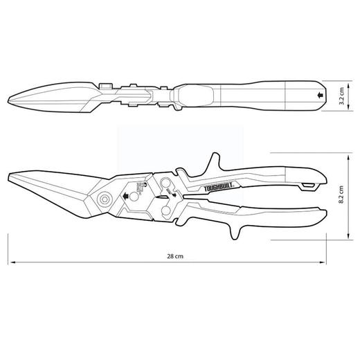 重型偏头省力航空剪不锈钢铝片塑料铁皮TB-H4-60-SOLTOUGHBUILT拓必得官方正品  30把/箱 商品图2