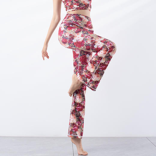 跃牌【洛水之神系列】新款显瘦遮肉微喇速干印花瑜伽裤YC024 商品图11