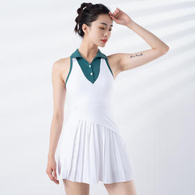 跃牌【洛水之神系列】撞色速干透气防走光运动连衣裙裤两件套307