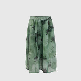 大贴袋摆松紧灯笼袖半裙