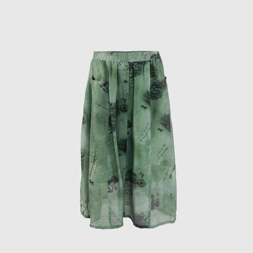 大贴袋摆松紧灯笼袖半裙 商品图0