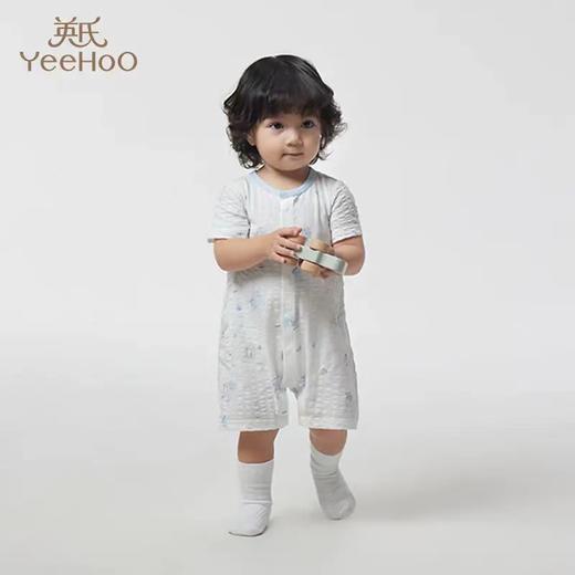 英氏婴儿衣服夏装连体哈衣2023年新款薄款爬服YLABJ2P007A 商品图0