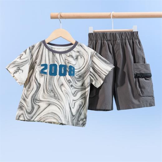 贝贝怡男童短袖套装夏装中童宝宝衣服儿童t恤两件套232T2616 商品图4