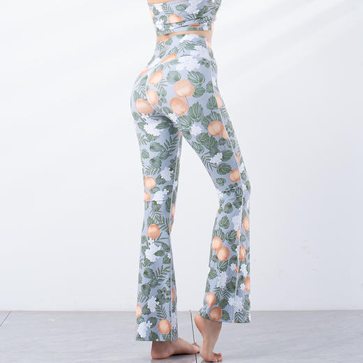 跃牌【洛水之神系列】新款显瘦遮肉微喇速干印花瑜伽裤YC024 商品图8