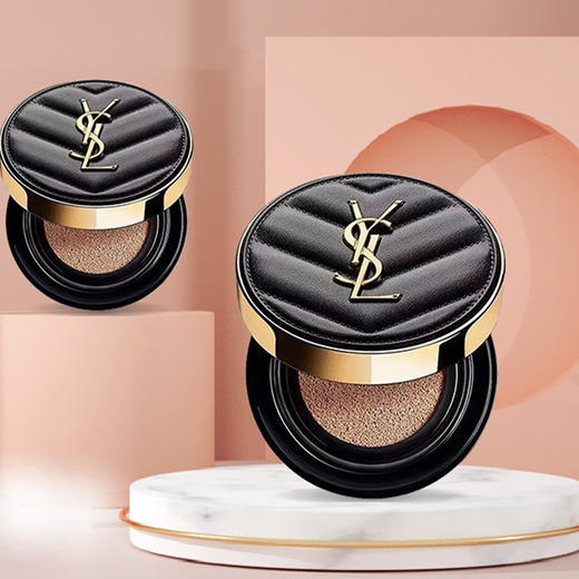 【全球购】YSL 圣罗兰粉气垫 {赠YSL圣罗兰#1966唇膏+YSL圣罗兰粉气垫+YSL皮革黑气垫}  明彩轻垫粉底 遮瑕自然轻薄服帖持妆·现货速达 商品图10
