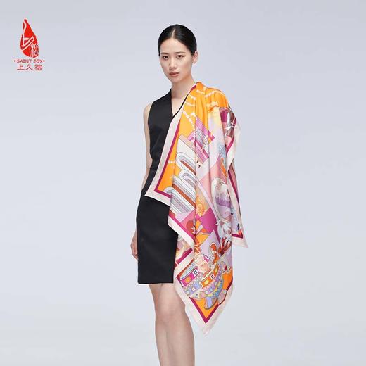 SAINTJOY/上久楷 双面印花真丝方巾  神兽之约  FJS22033-1 商品图1