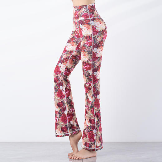 跃牌【洛水之神系列】新款显瘦遮肉微喇速干印花瑜伽裤YC024 商品图12