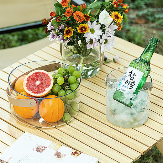 摩登主妇轻奢水果盘家用客厅茶几冰桶网红零食摆放收纳盒野餐果篮 商品图2