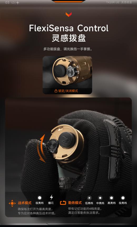 Fenix菲尼克斯 TK20R UE强光充电超亮户外高性能远射战术手电筒 商品图4