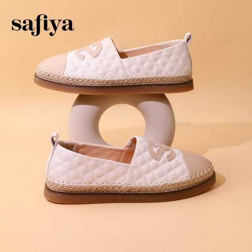 Safiya/索菲娅2023秋季新品小香风浅口透气软底休闲拼色渔夫鞋 SF33112427 商品图2