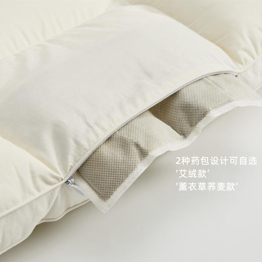 【护颈助眠】 出日本A类全棉艾绒黄荆子护颈椎枕头 助眠抑菌纤维枕芯不塌陷平软低枕 商品图2