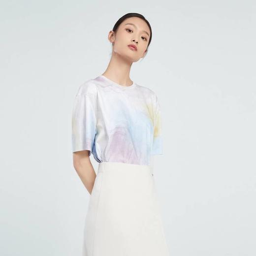 OVV柔软亲肤抽象渲染印花宽松舒适经典短袖T恤 商品图2