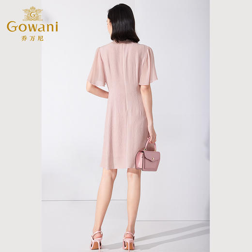 Gowani乔万尼真丝桑蚕丝连衣裙新中式旗袍设计小飞袖ET2E323102 商品图4