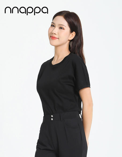 液氨棉女凉感T恤落肩圆领短袖7266 商品图5