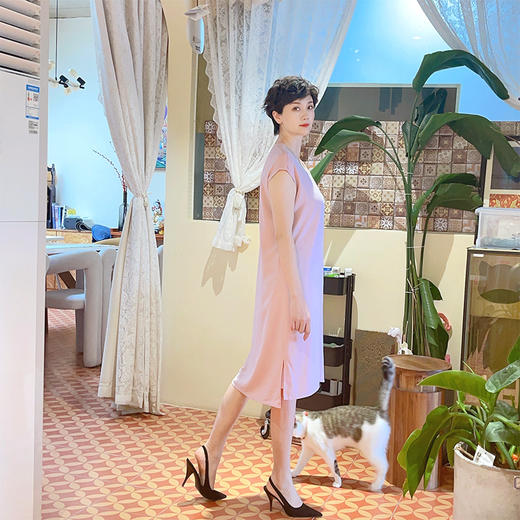 SAINT L’UCK/圣媛女装夏季中长款领口流苏连衣裙SA220L34 商品图1