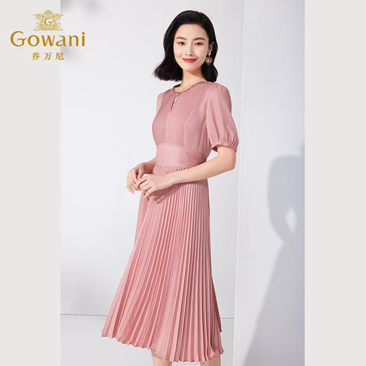 乔万尼新款连衣裙压褶设计收腰显瘦ET2E290 商品图3