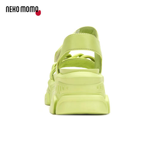 nekomomo夏季商场同款纯色羊皮松糕厚底增高运动风超轻百搭凉鞋女24031 商品图2