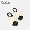 RIMRIM 面包拖鞋 绵羊皮 厚底2.5cm 质地柔软 黑色/白色 商品缩略图3