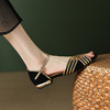 优雅女人味，编织镂空撞色低跟凉鞋DP-9175 商品缩略图8