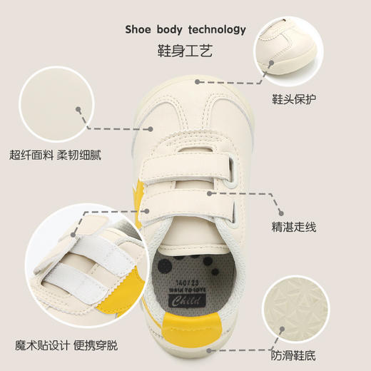 【INS超火儿童鞋子】春秋季新款运动鞋，多种颜色可选，魔术贴设计，防滑鞋底，轻松不累脚，韩版日系软底宝宝鞋-QQ 商品图3