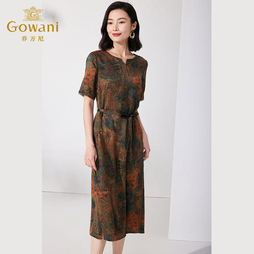 【吉祥物语】【香云纱】乔万尼连衣裙重磅19mm桑蚕丝收腰气质ET2E292 商品图3