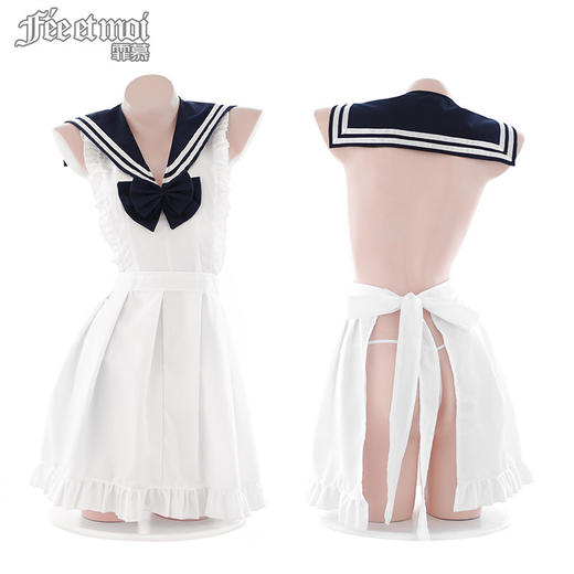 【霏慕】可爱学院风露背连衣裙6948 商品图4