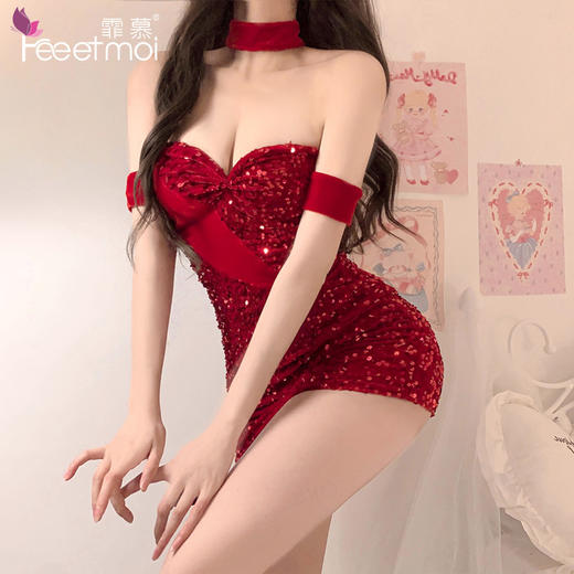 【情趣内衣】霏慕 blingbling丝绒兔女郎装6751 商品图2