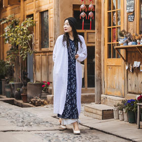 【林栖设计小店】【现货】时装周同款白月光米白色休闲百搭中长款多色毛织外套女气质开衫1931326-1961053