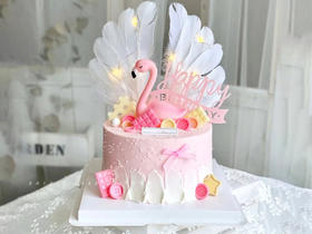 【网红优雅火烈鸟】动物奶油生日蛋糕~愿你永远自信洒脱优雅美丽