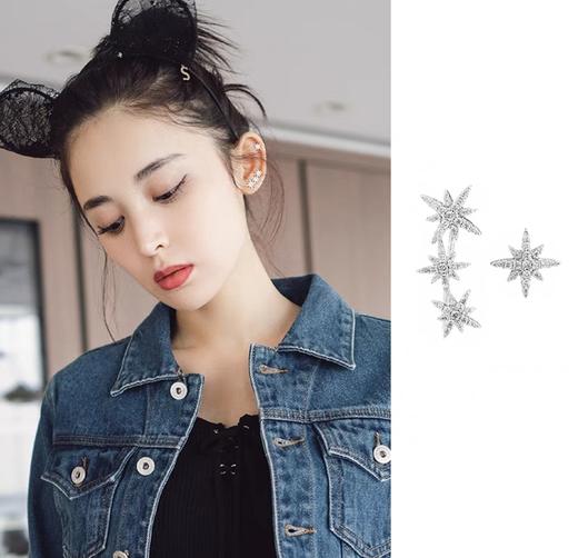 AP*八芒星不对称耳钉，一只3颗星，一只1颗星~ 商品图1