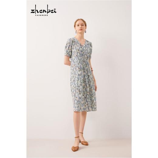 3楼珍贝桑蚕丝印花连衣裙 商品图0