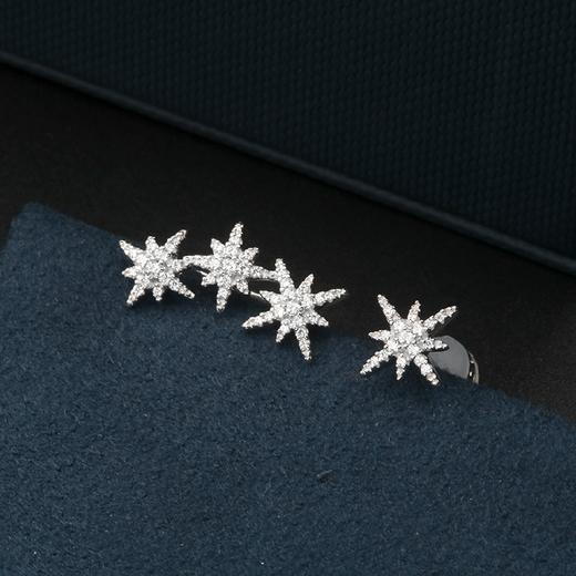 AP*八芒星不对称耳钉，一只3颗星，一只1颗星~ 商品图4