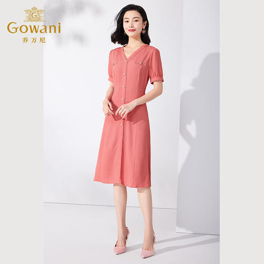 乔万尼真丝连衣裙桑蚕丝法式复古显瘦收腰气质ET2E307 商品图3