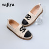 Safiya/索菲娅2023秋季新品轻奢烫钻小香风浅口休闲软底渔夫鞋 SF33112426 商品缩略图4